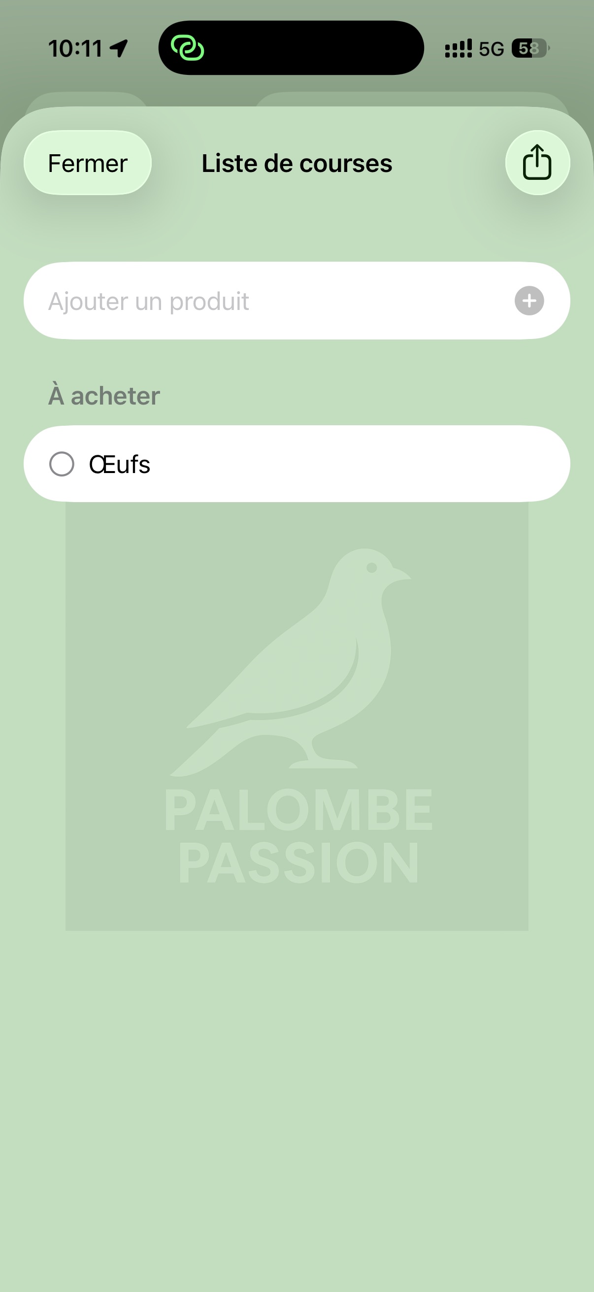 Liste de courses partagée